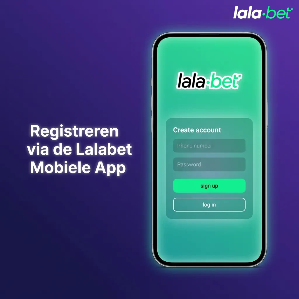Person registering on Lalabet mobile app on smartphone screen